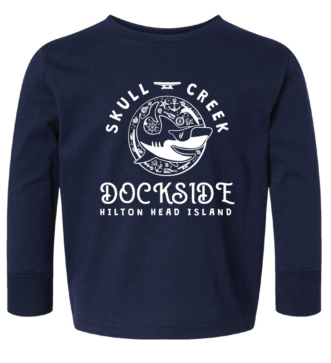 Boy's Navy Shark L/S Tee