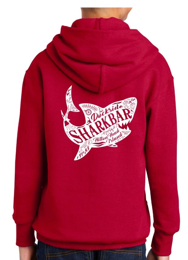 Youth Doodle Shark Pullover Hood