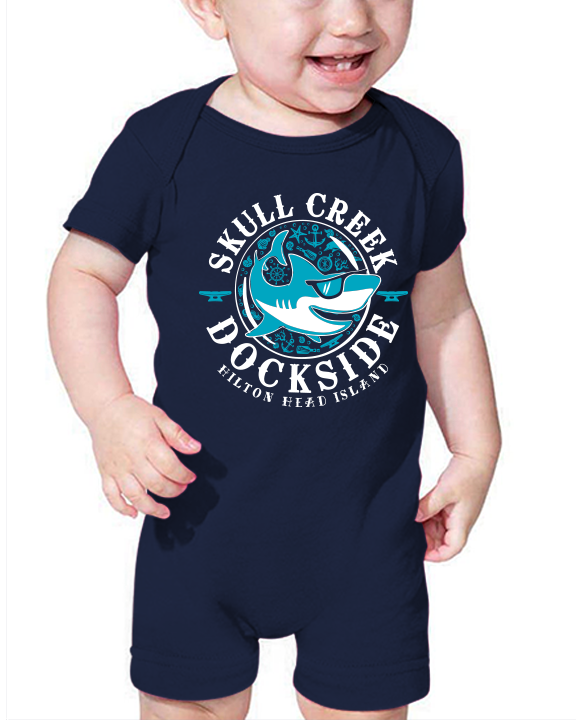 Shark Onesie- Navy